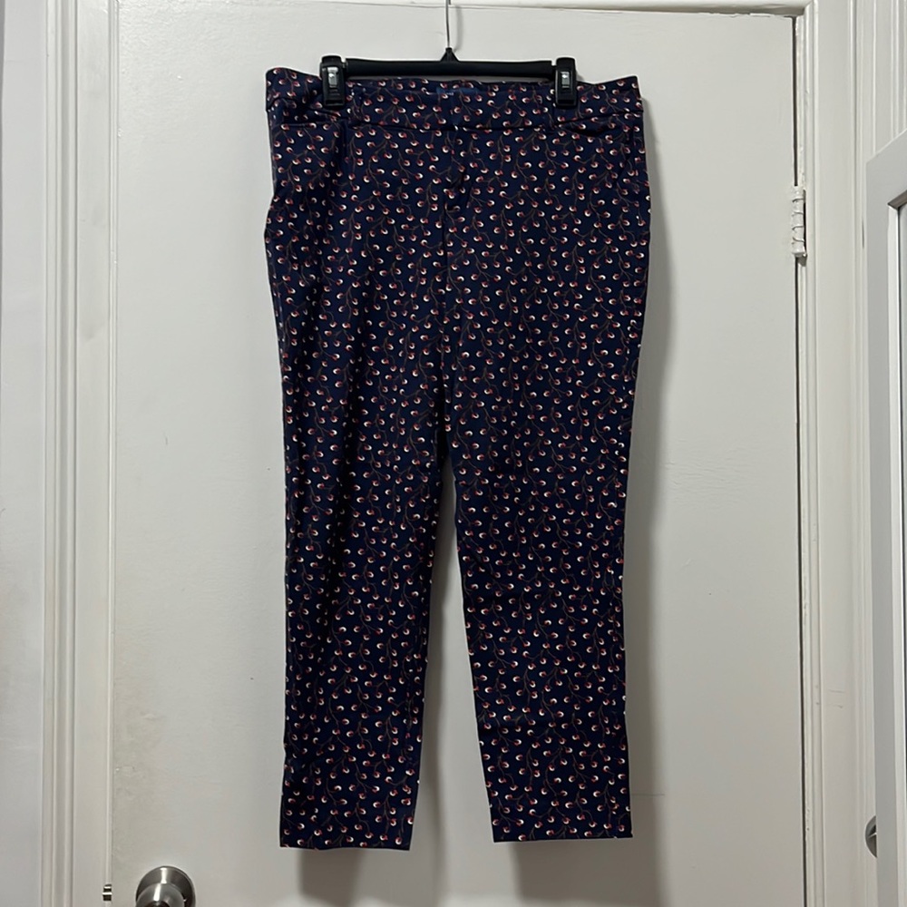 Old Navy Pixie Pants Blue with Floral Pattern